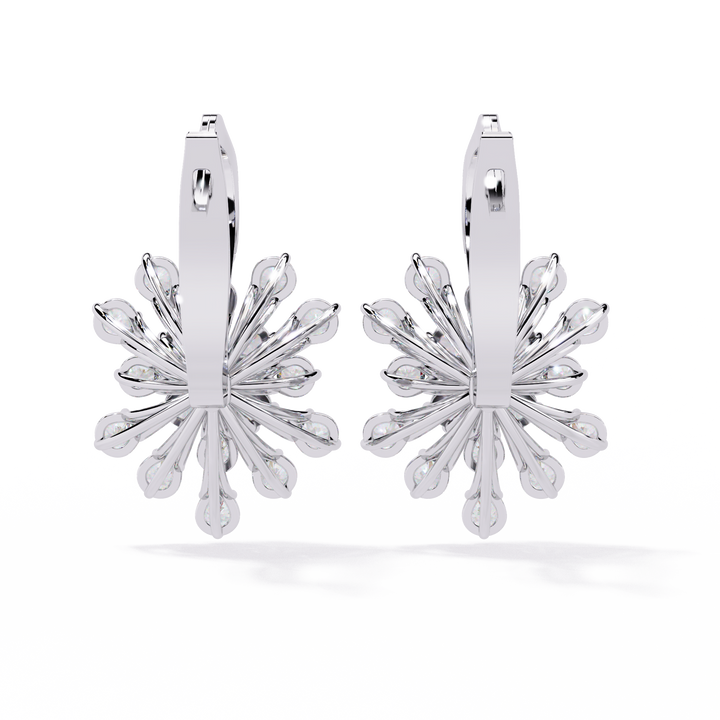925 silver Sparkling Statement Floral Burst Lab Grown Diamond Earrings