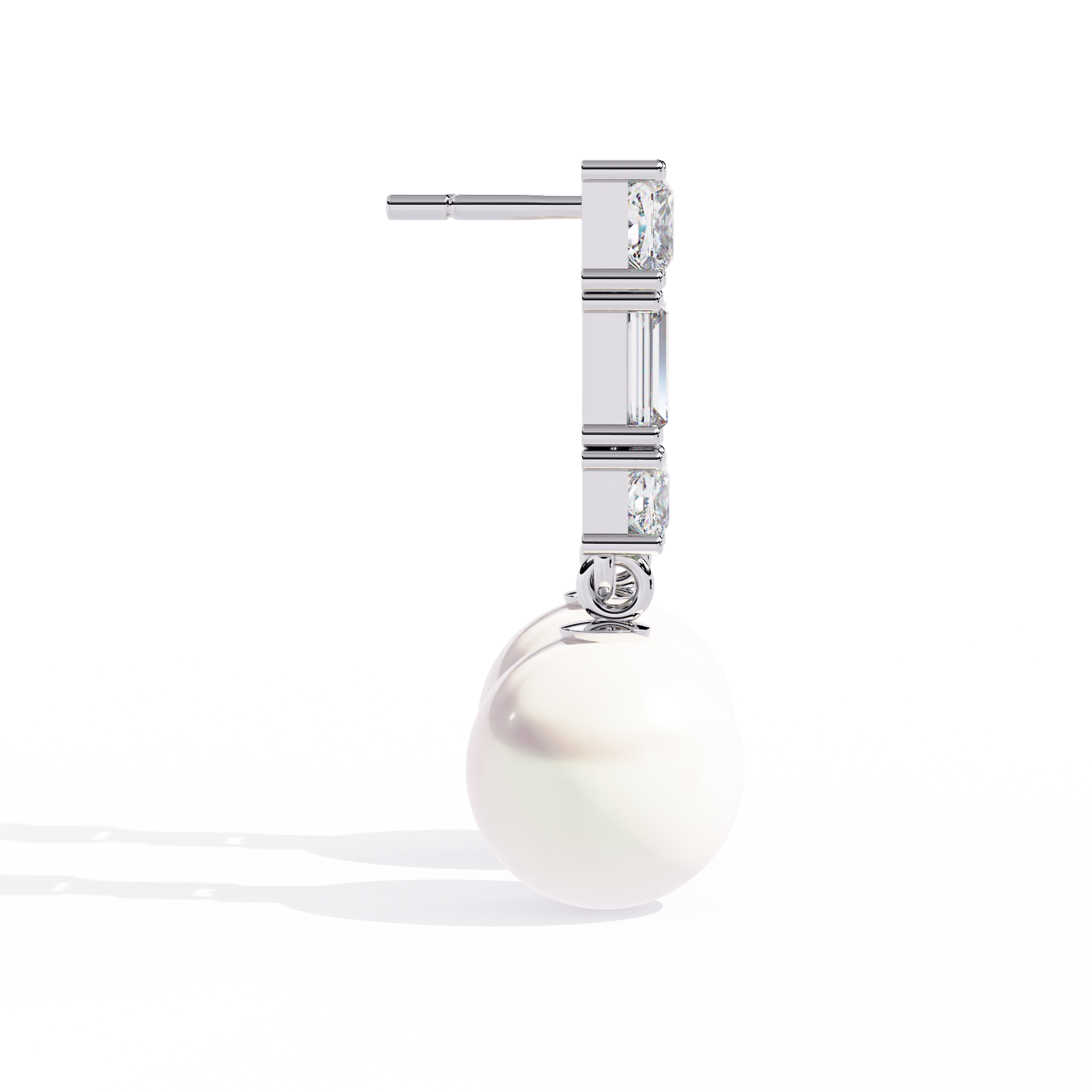 925 silver Youthful Pearl and Diamond Danglers