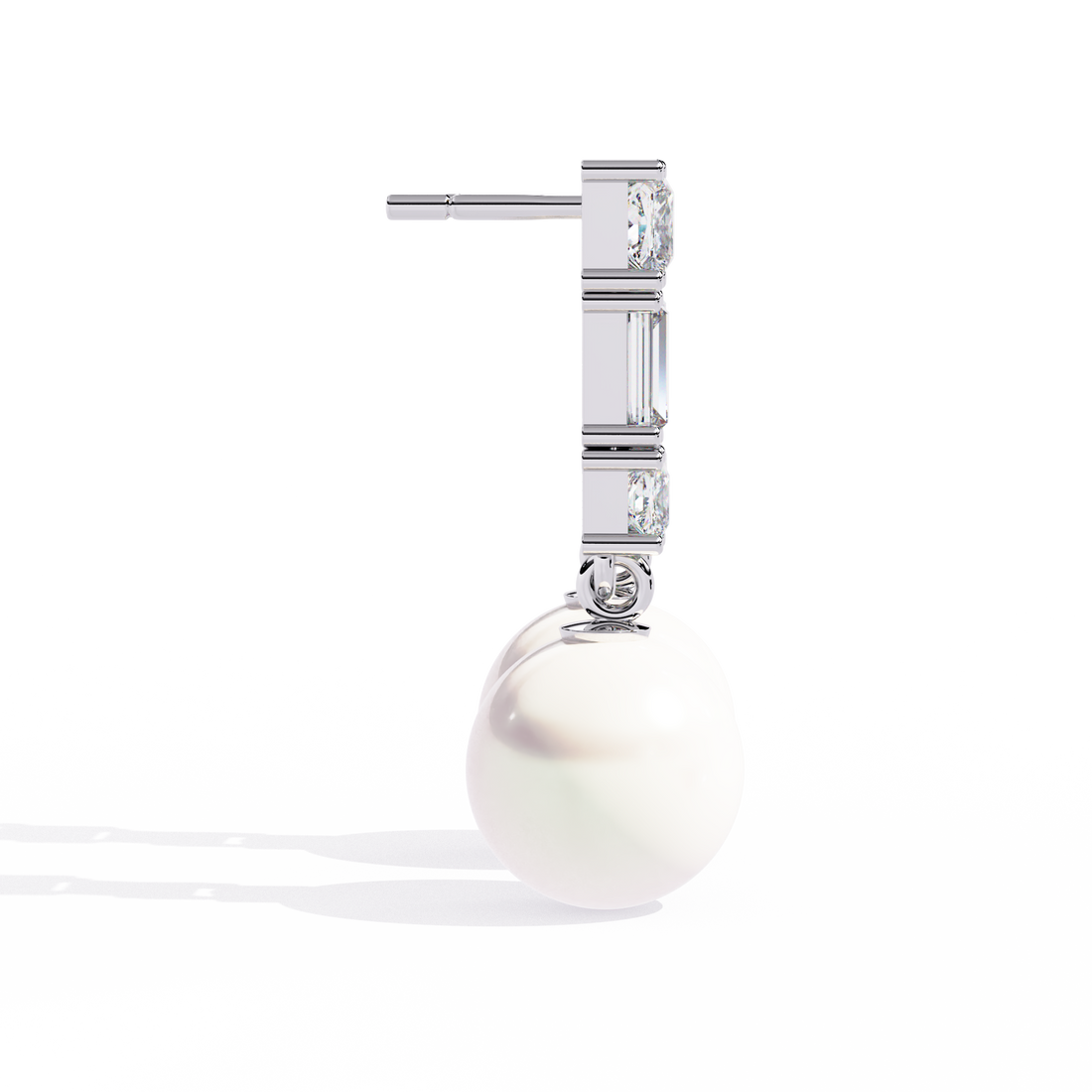 925 silver Youthful Pearl and Diamond Danglers