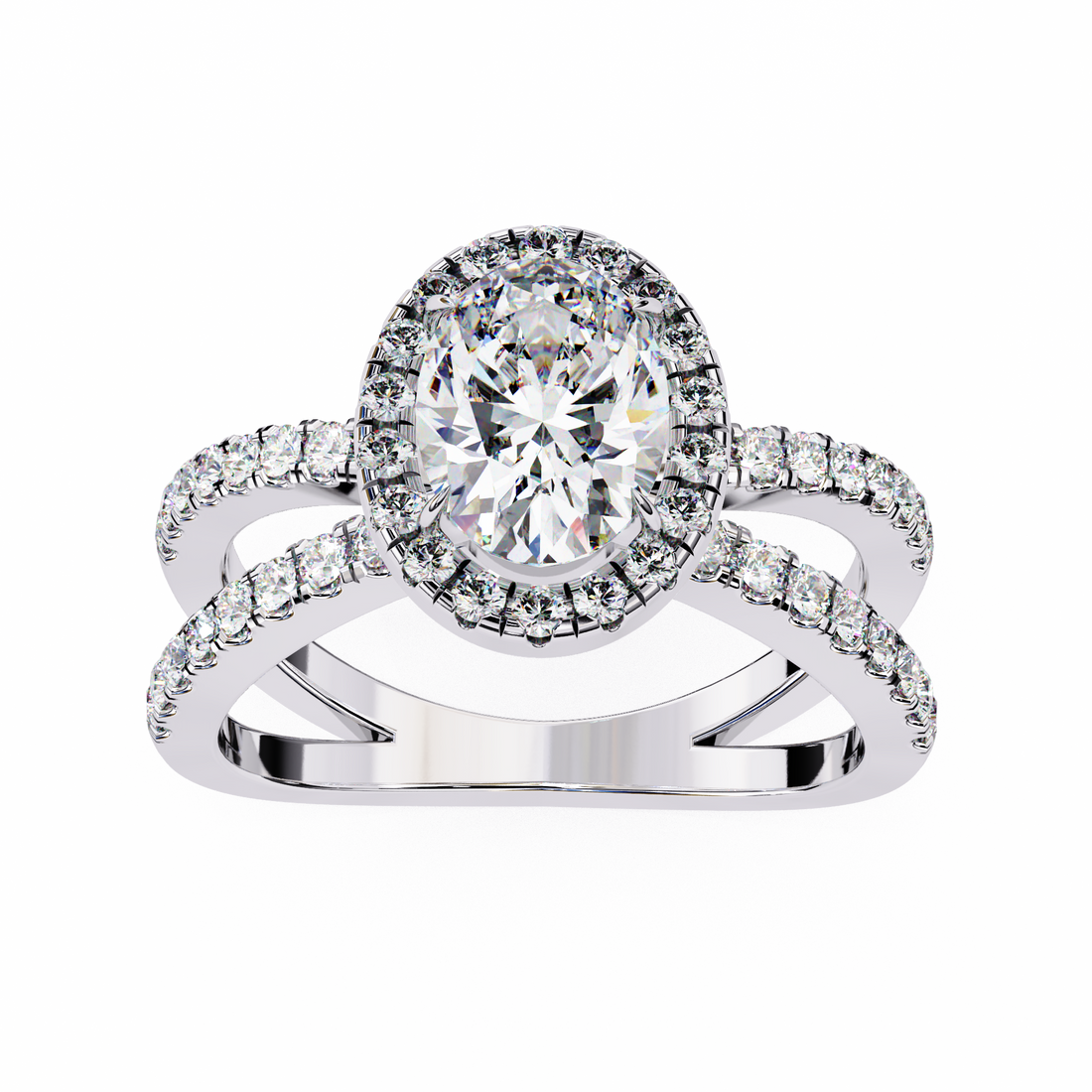 Tear of Joy Oval Halo Ring