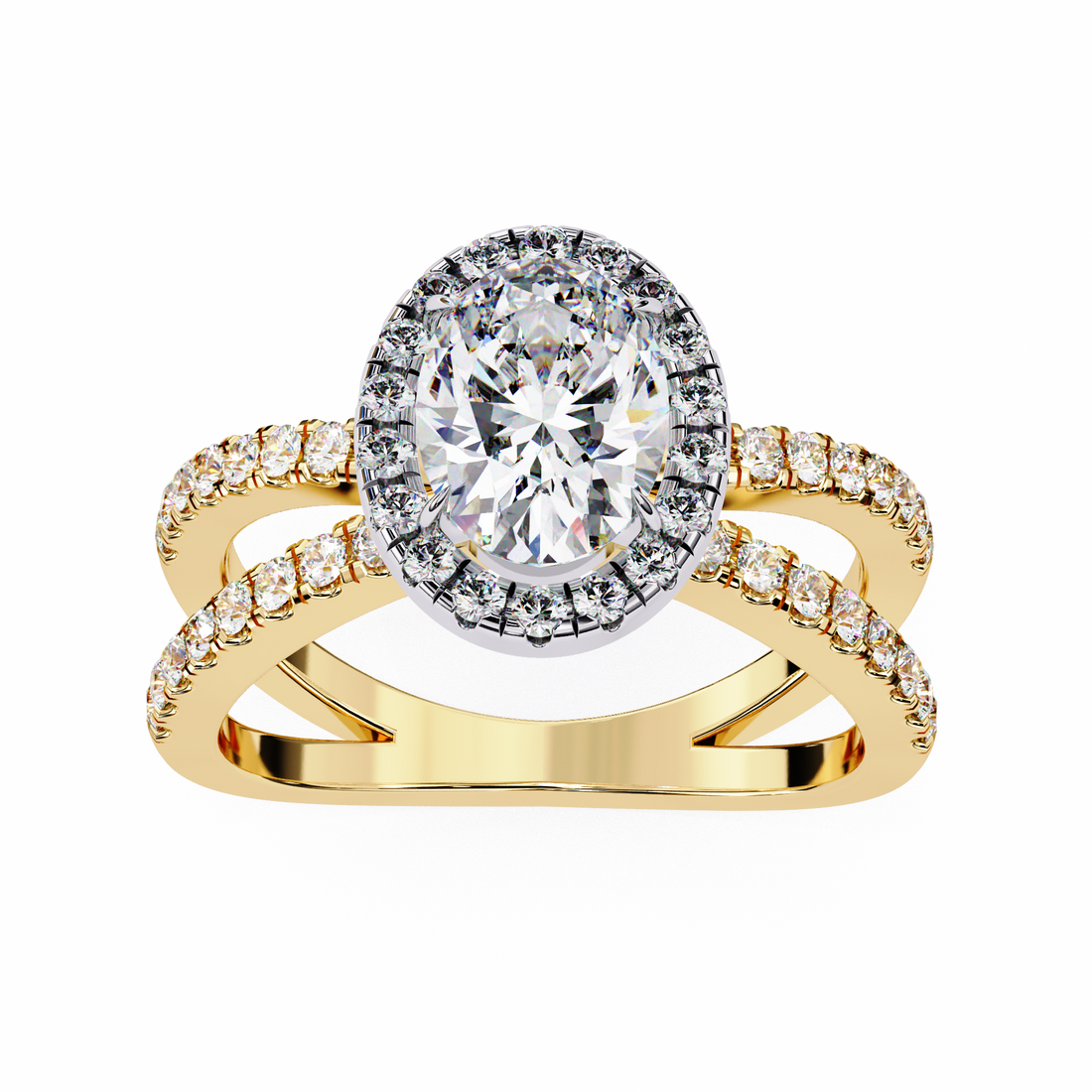 Tear of Joy Oval Halo Ring