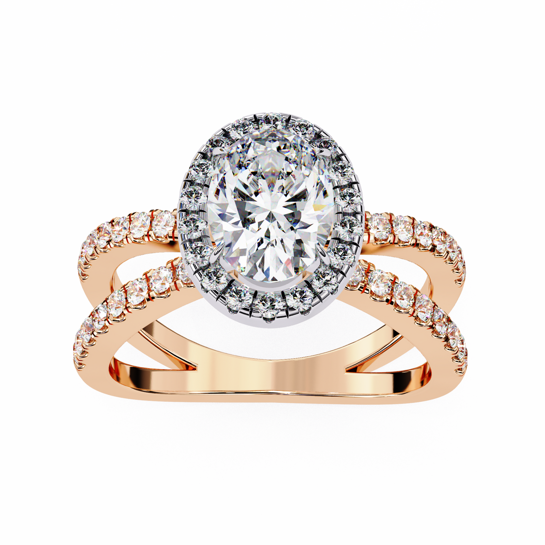 Tear of Joy Oval Halo Ring