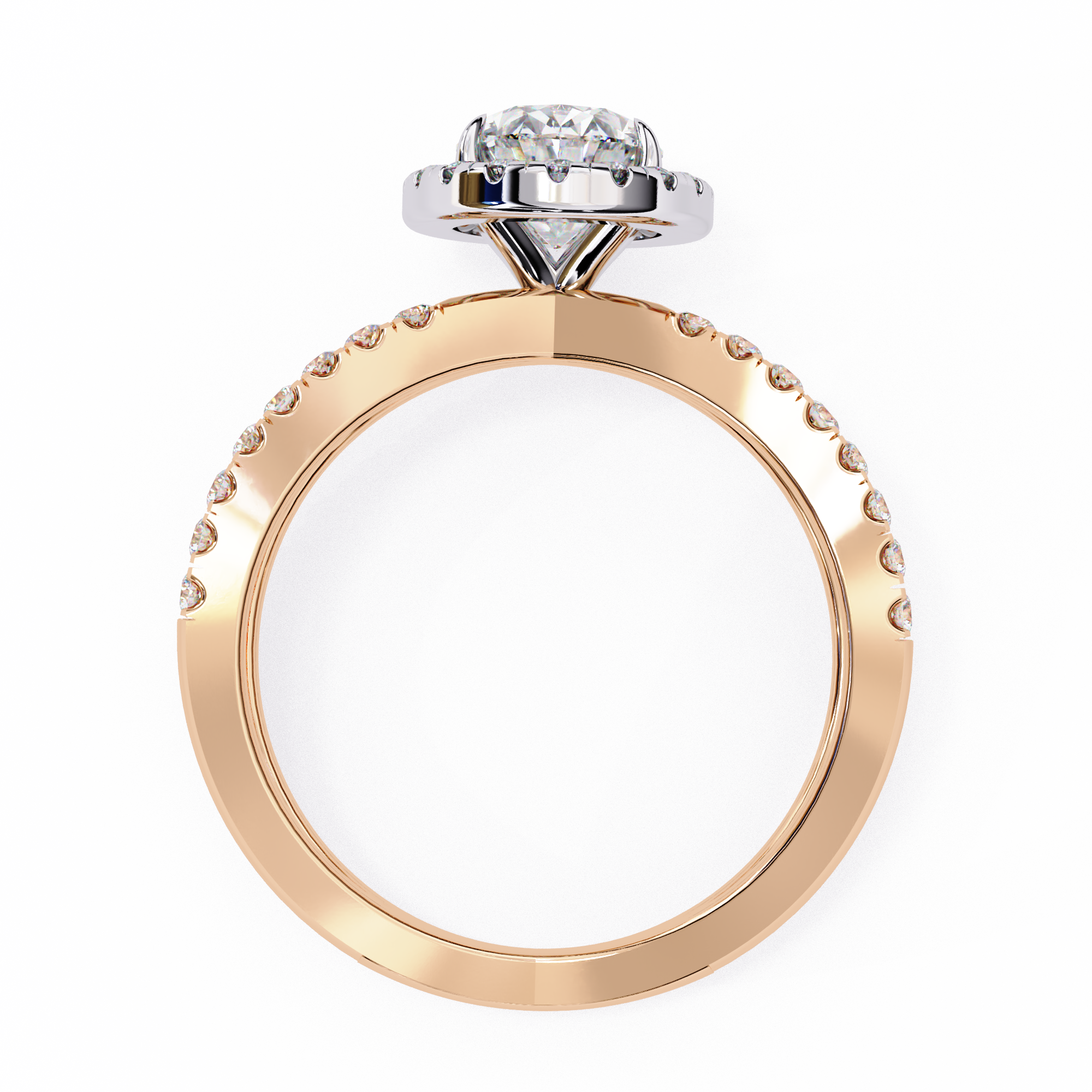 Tear of Joy Oval Halo Ring