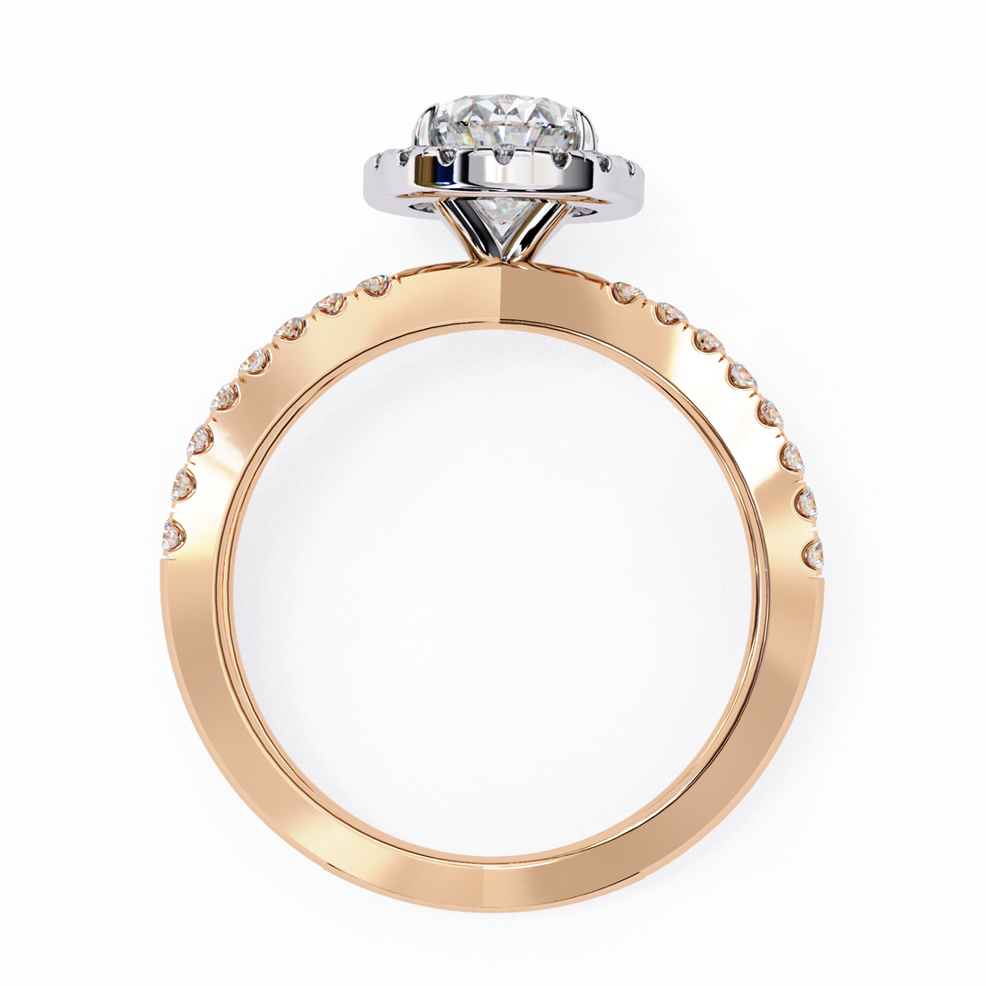 Tear of Joy Oval Halo Ring