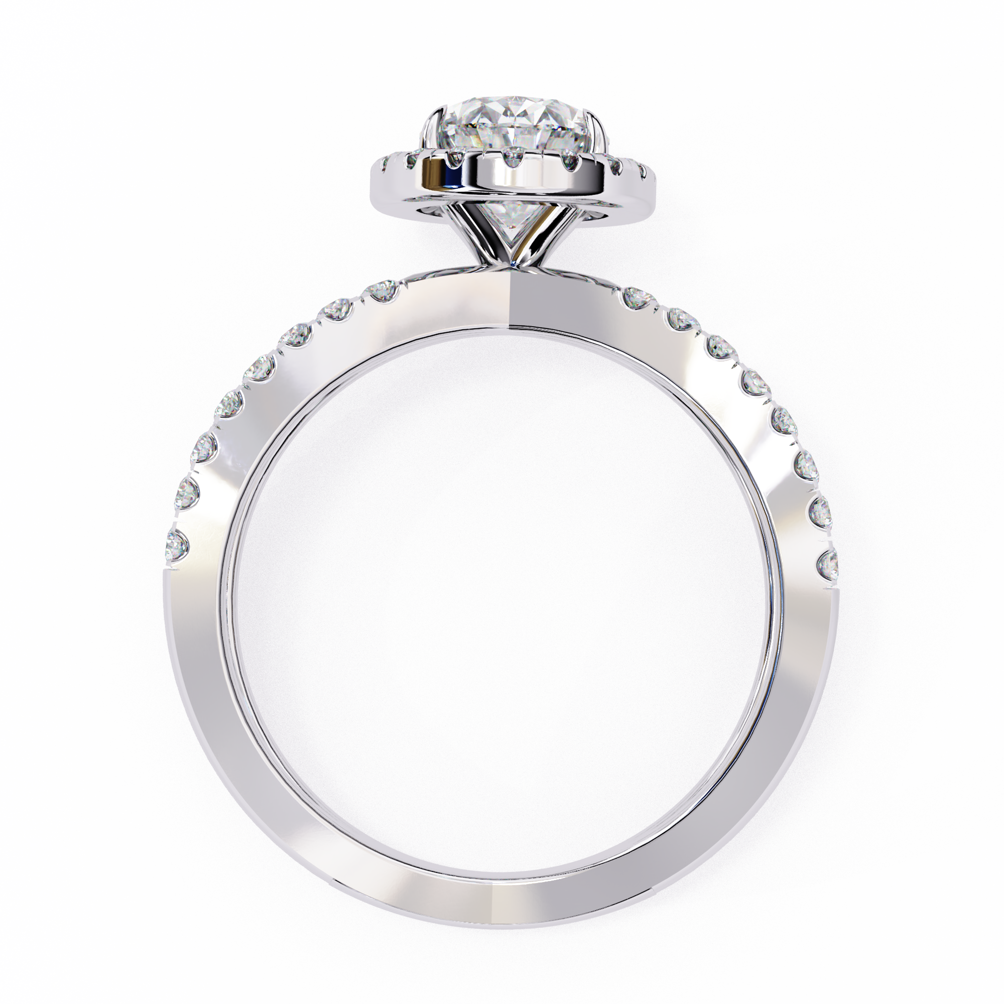 Tear of Joy Oval Halo Ring