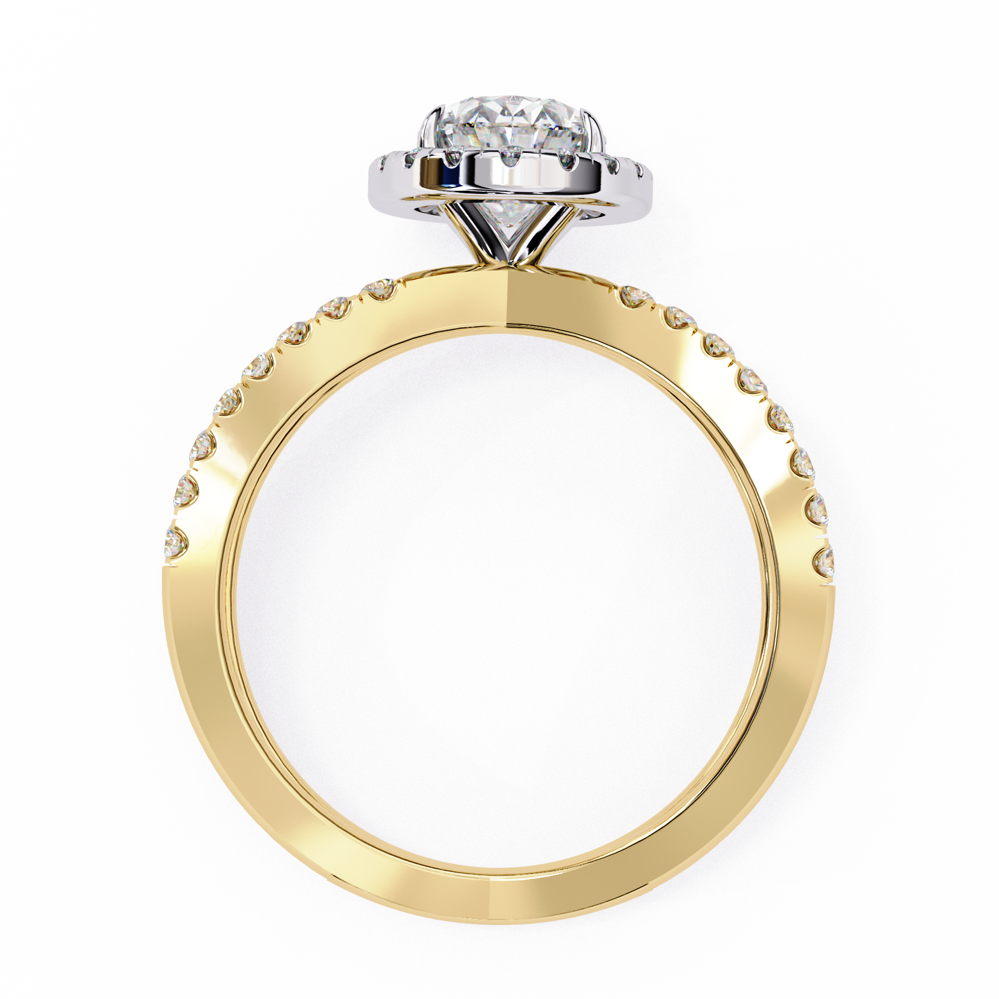 Tear of Joy Oval Halo Ring