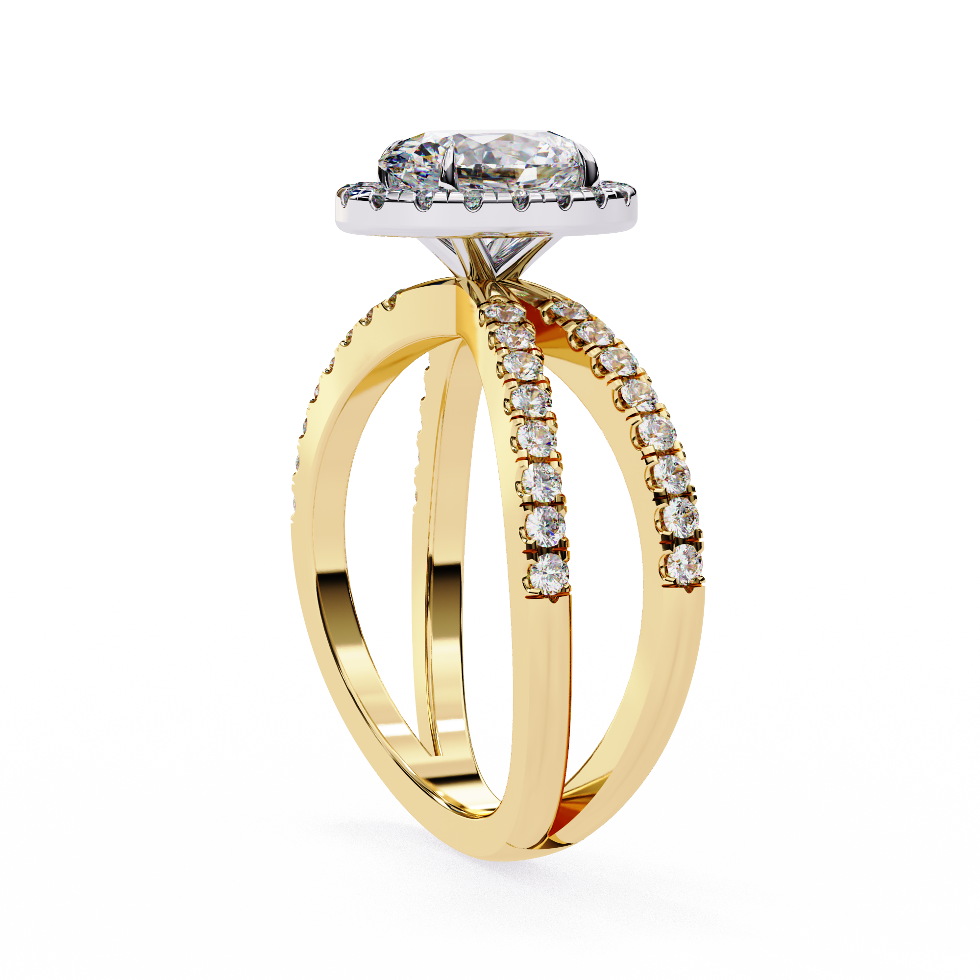 Tear of Joy Oval Halo Ring