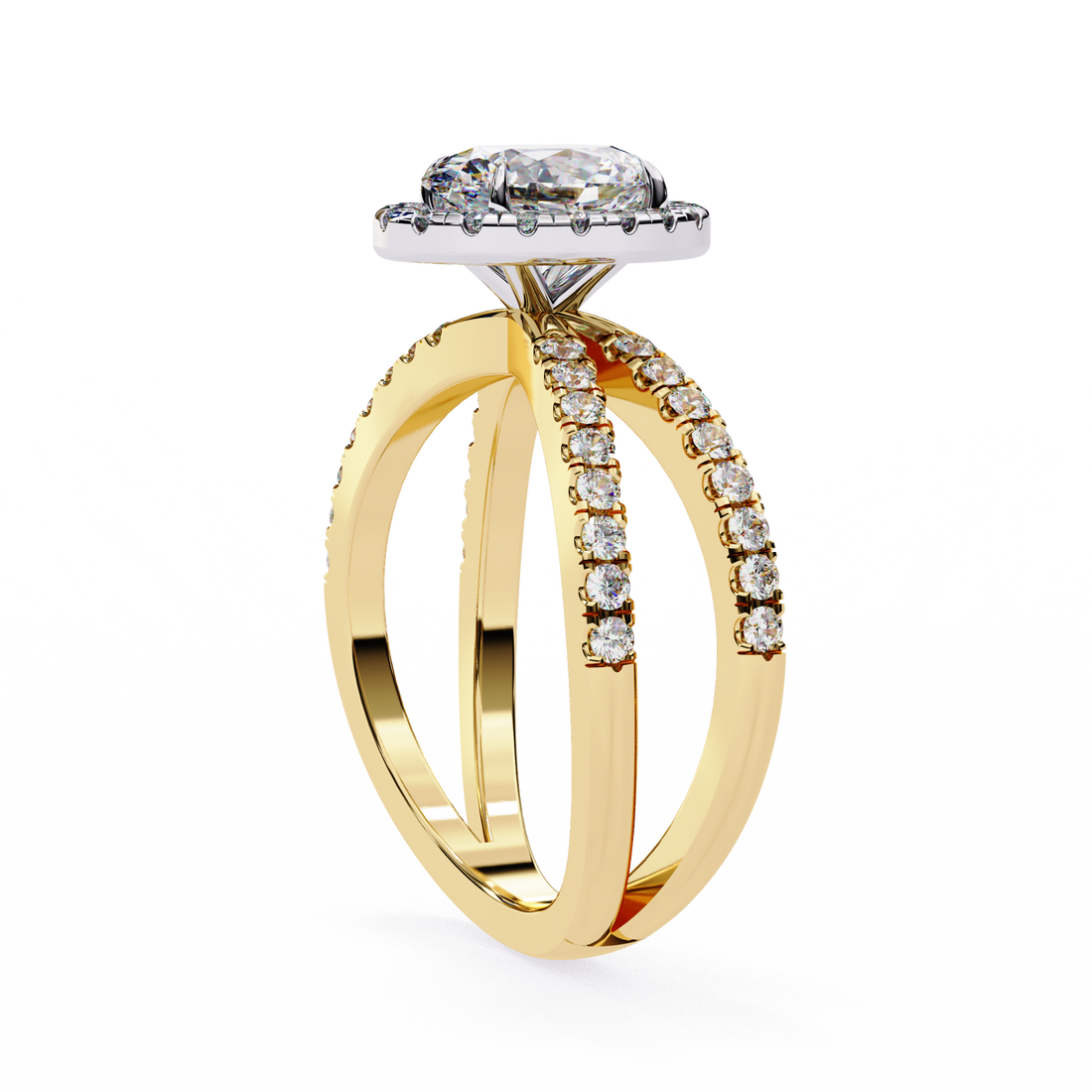 Tear of Joy Oval Halo Ring