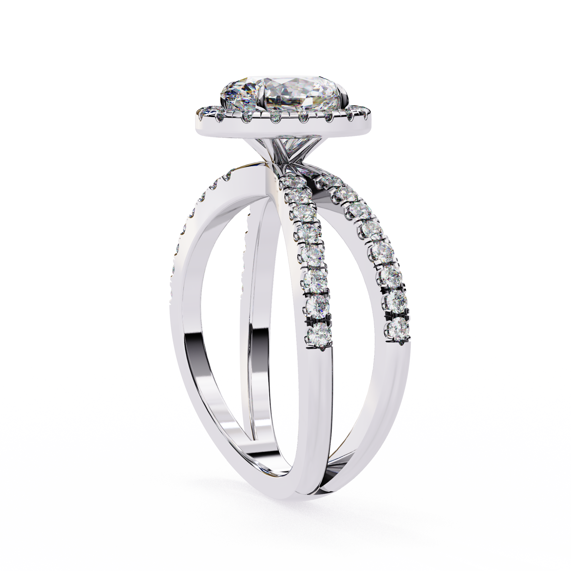 Tear of Joy Oval Halo Ring