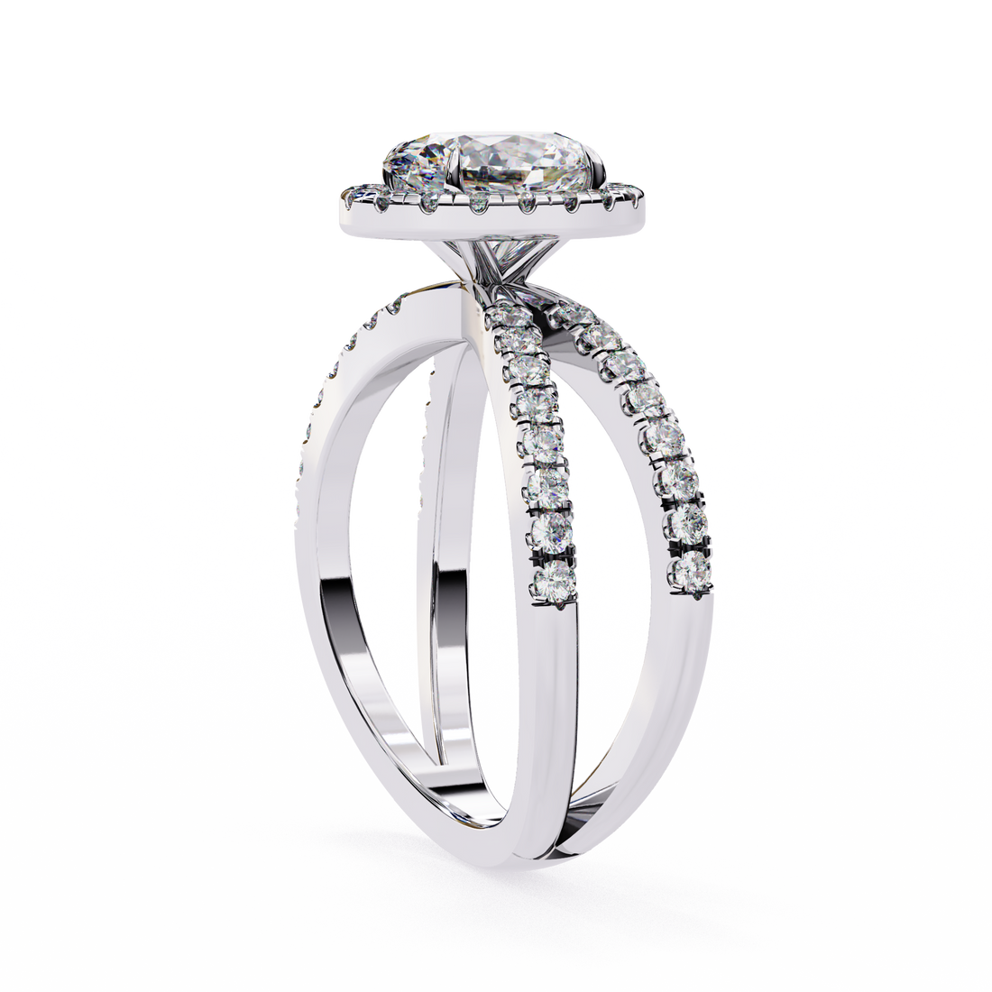 Tear of Joy Oval Halo Ring