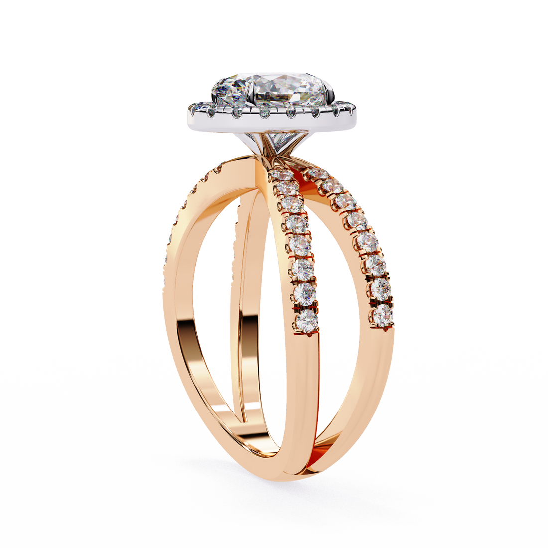 Tear of Joy Oval Halo Ring