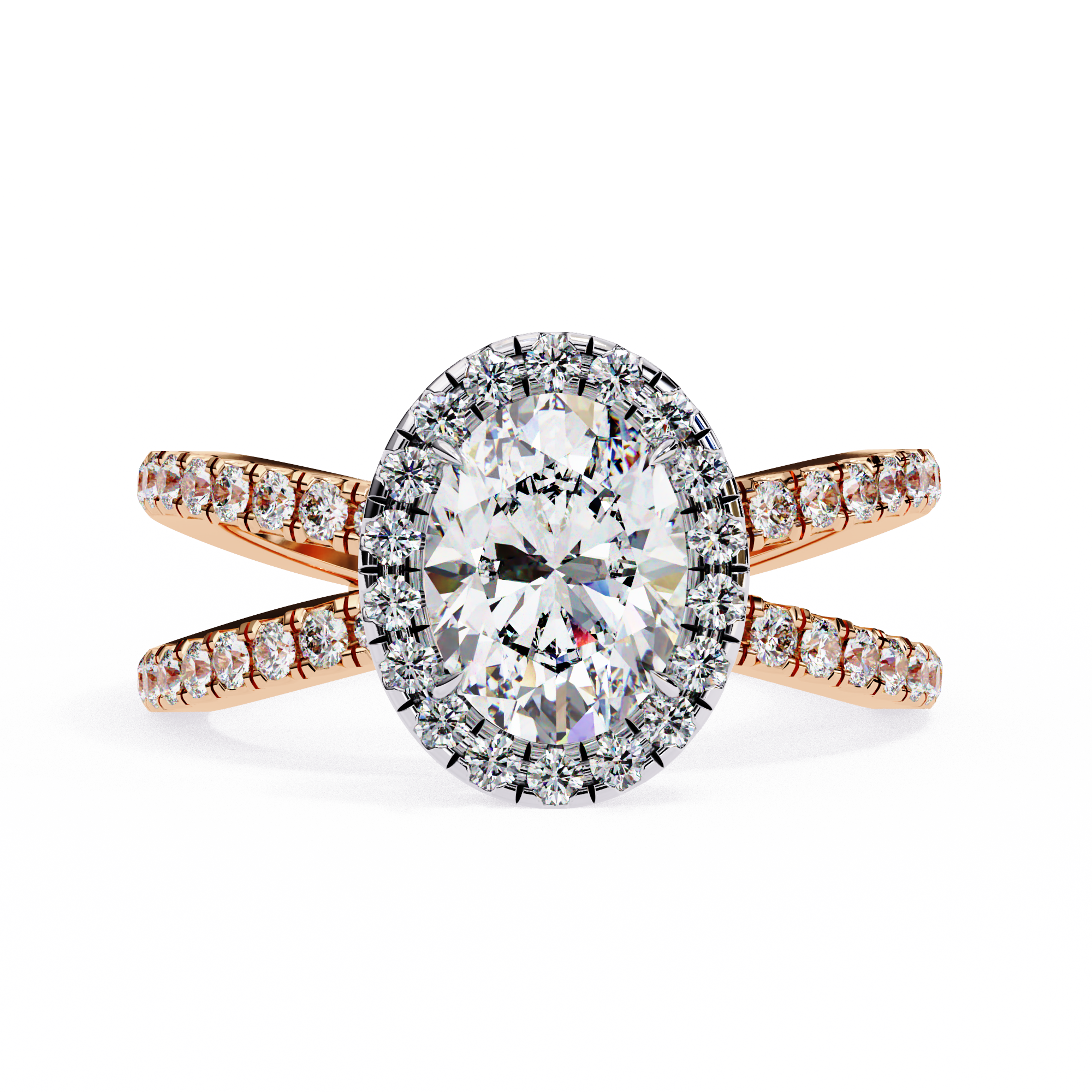 Tear of Joy Oval Halo Ring