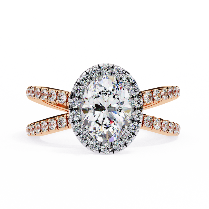 Tear of Joy Oval Halo Ring