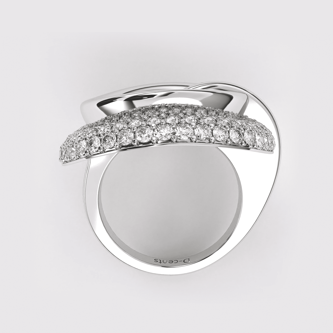 Curved Diamond Shell Ring