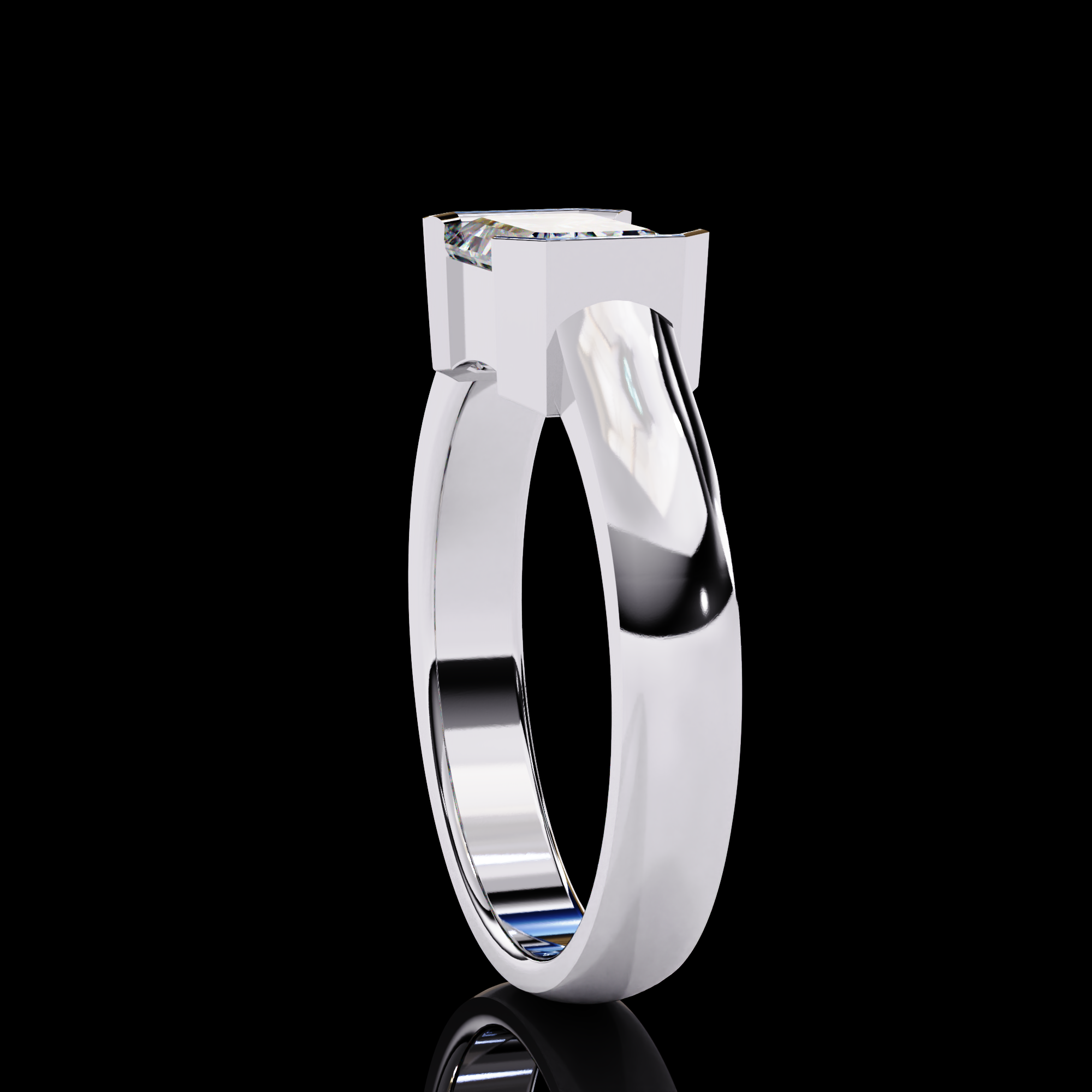 East West Emerald Diamond Ring