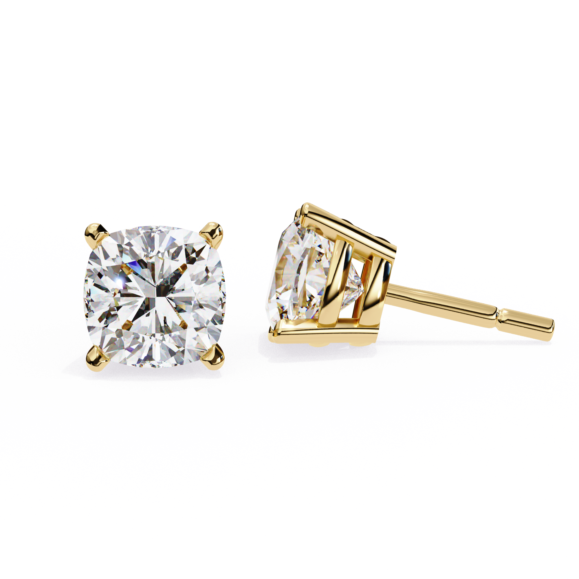 2.30 Carats Cushion Diamond Studs