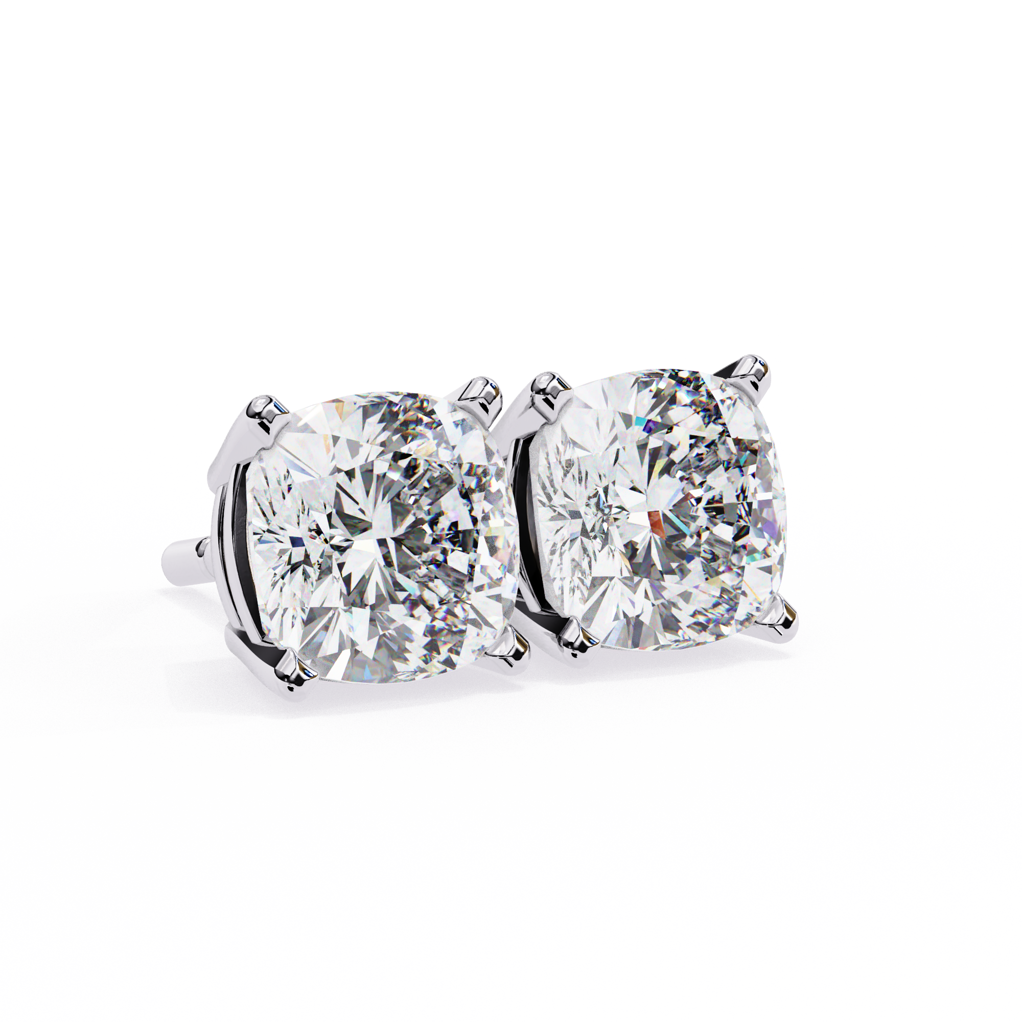 2.30 Carats Cushion Diamond Studs
