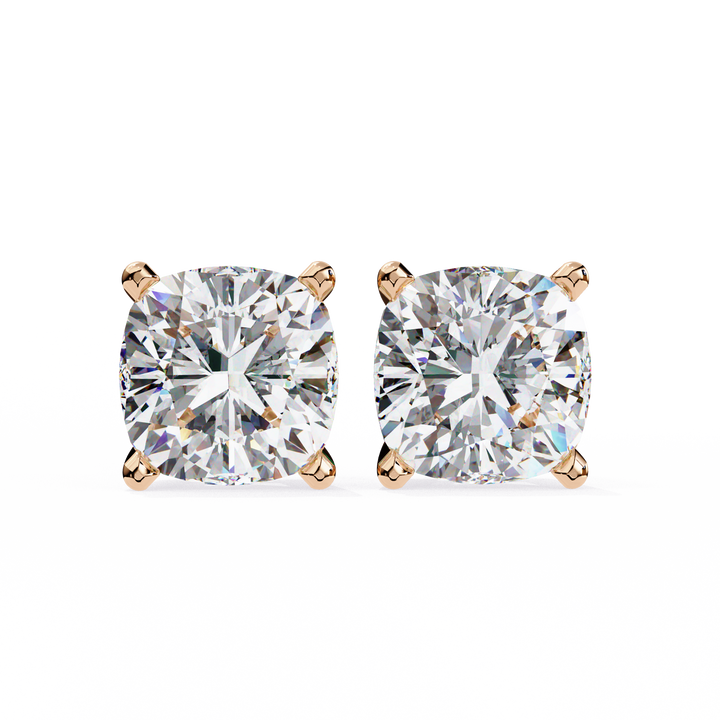 2.30 Carats Cushion Diamond Studs