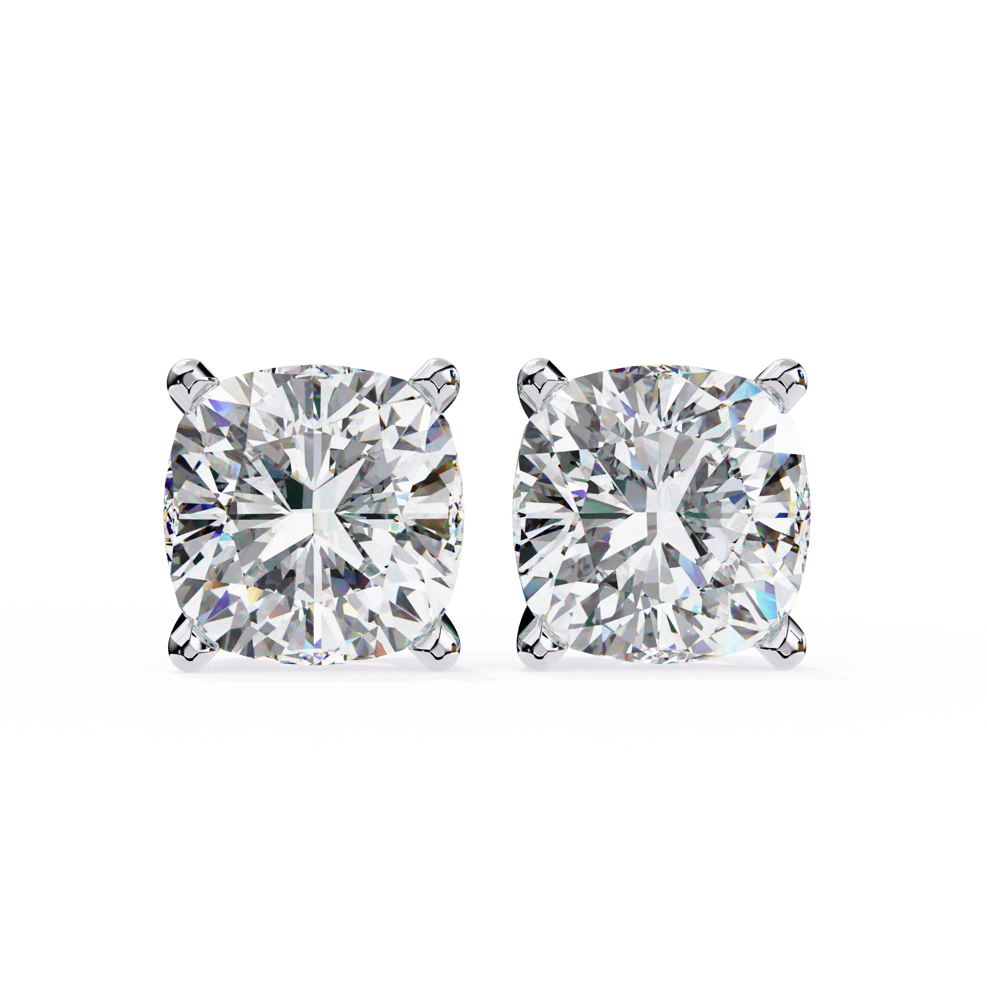 2.30 Carats Cushion Diamond Studs