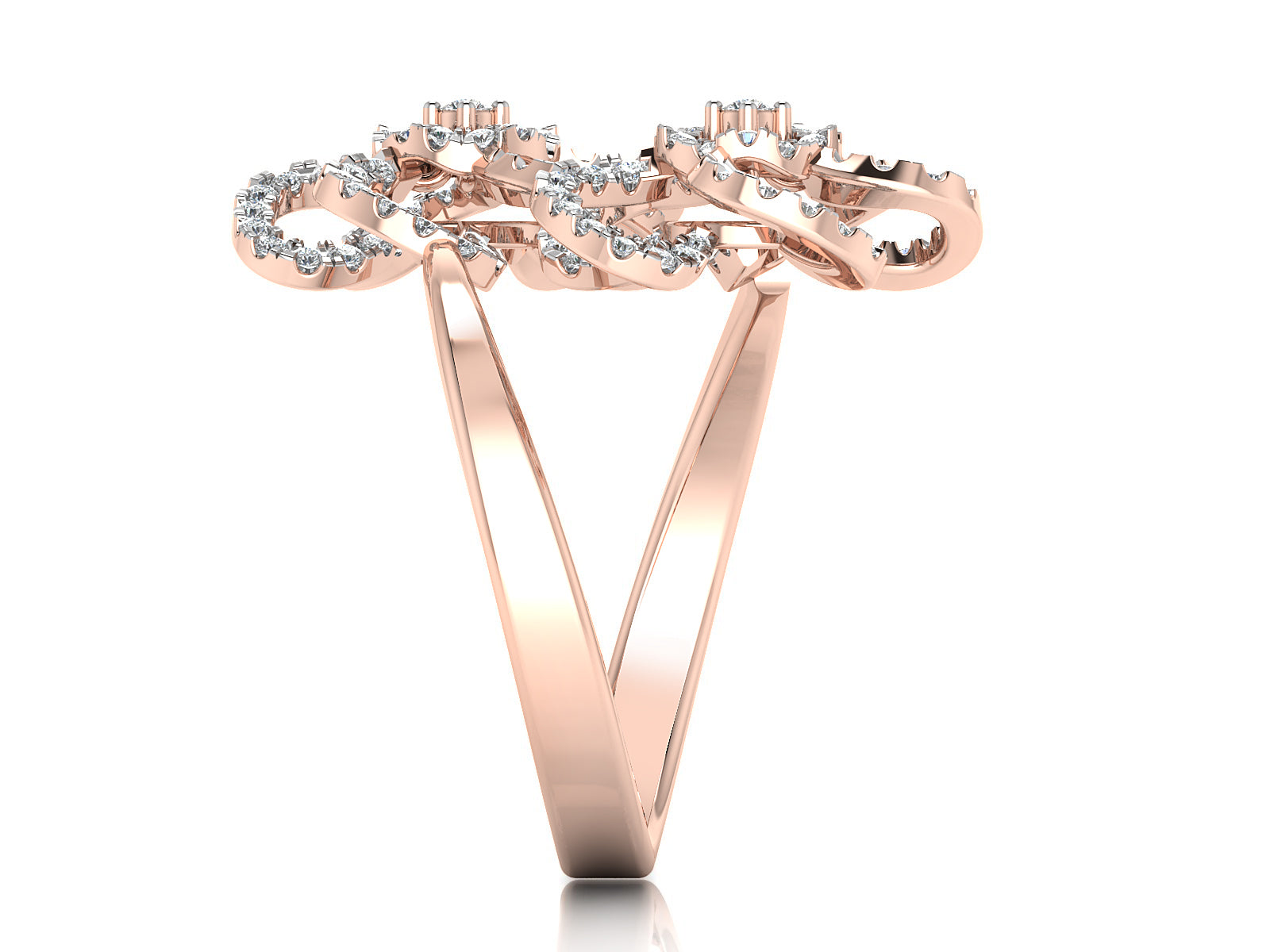 Twin Blossom Diamond Ring