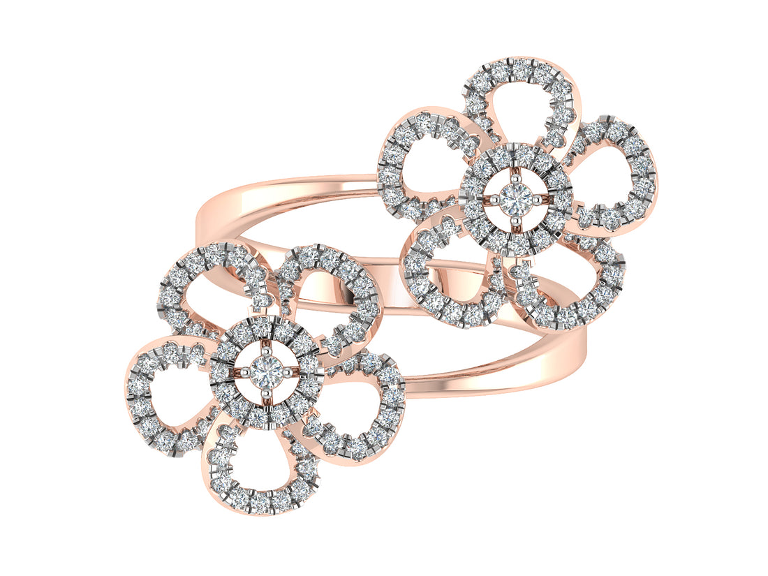 Twin Blossom Diamond Ring