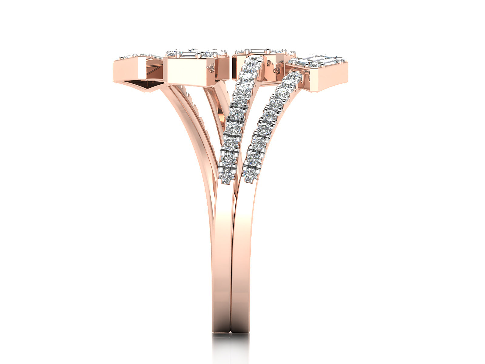 Quad Diamond Cluster Ring