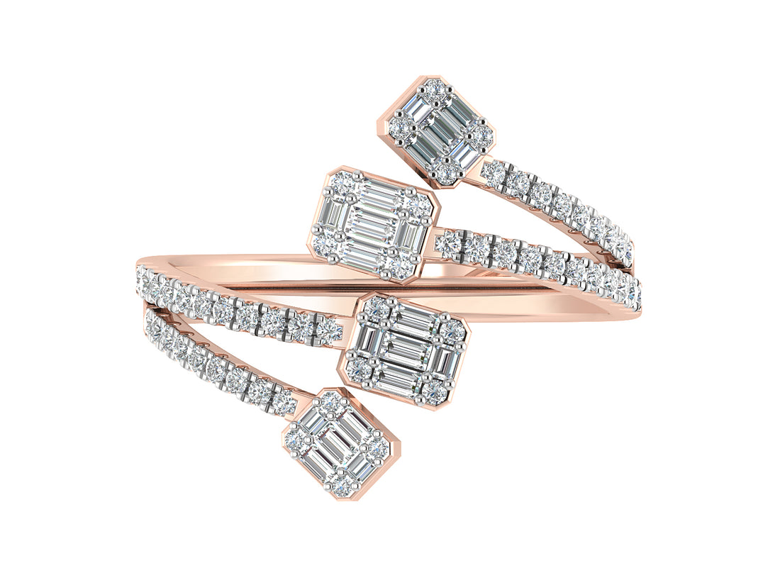 Quad Diamond Cluster Ring