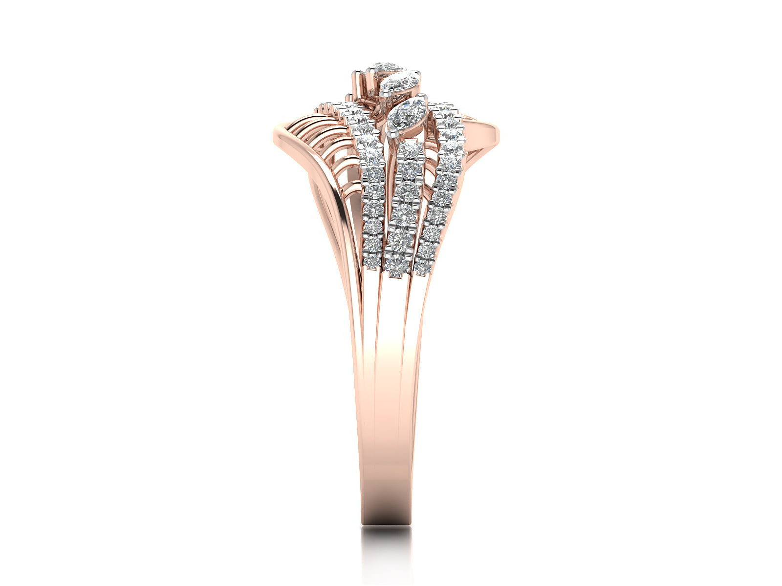 Radiant Petals Diamond Ring