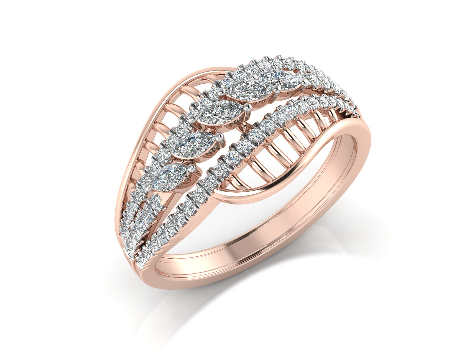 Radiant Petals Diamond Ring