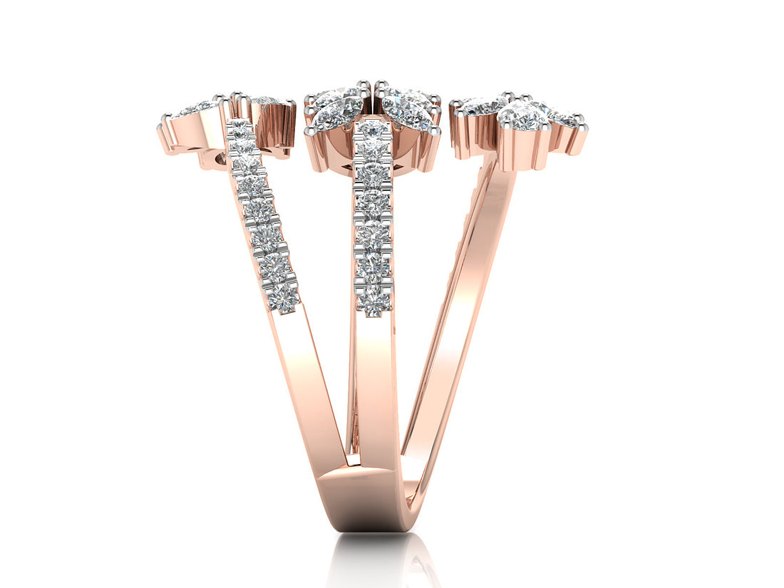 Graceful Leaf Diamond Ring