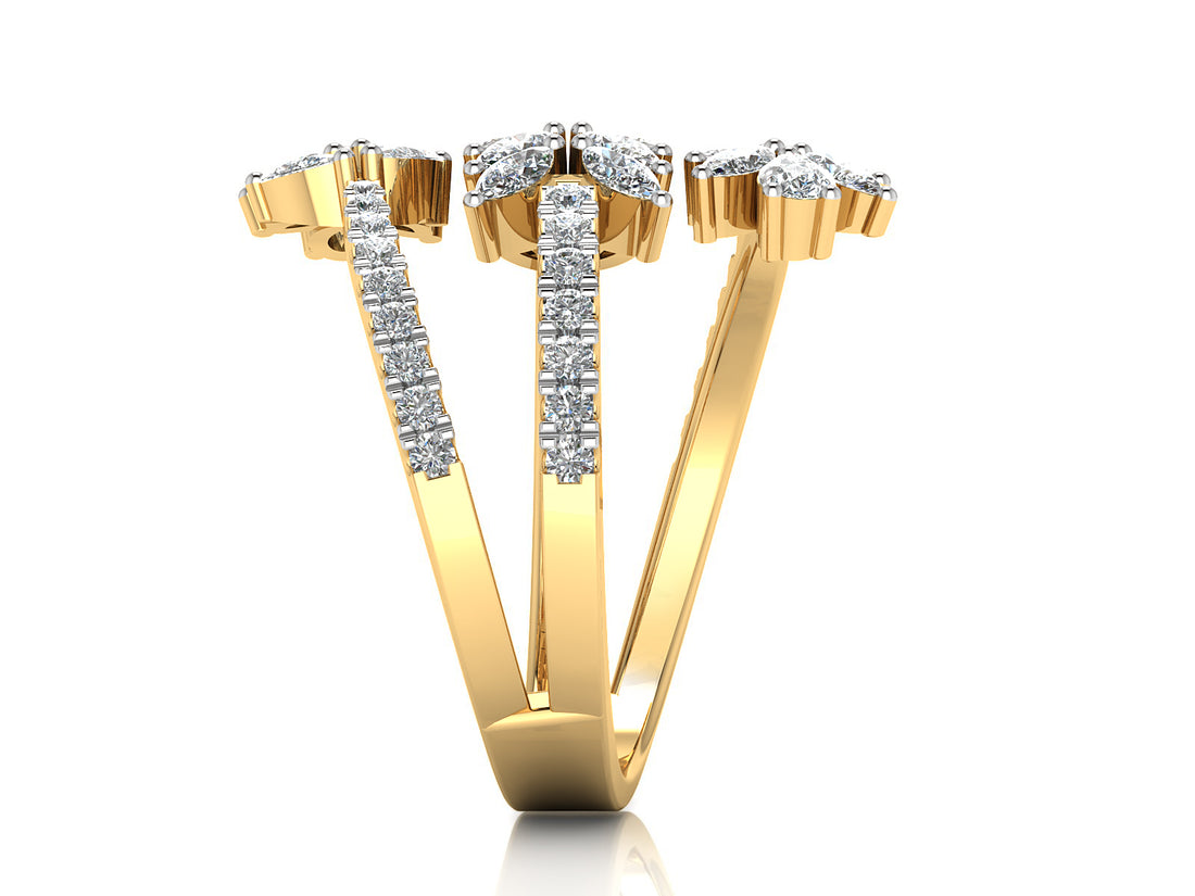 Graceful Leaf Diamond Ring