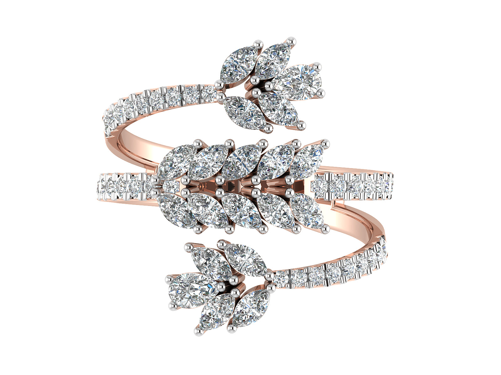 Graceful Leaf Diamond Ring