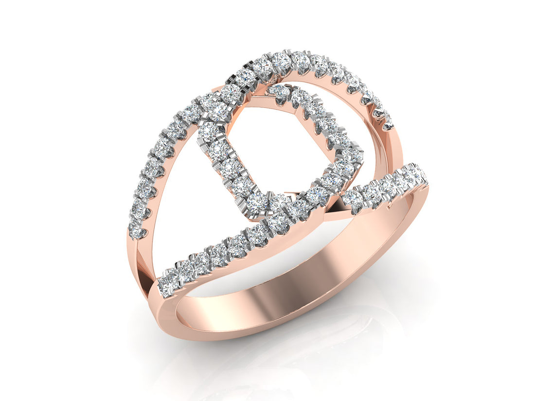 Glitzing  Crossover Diamond Ring