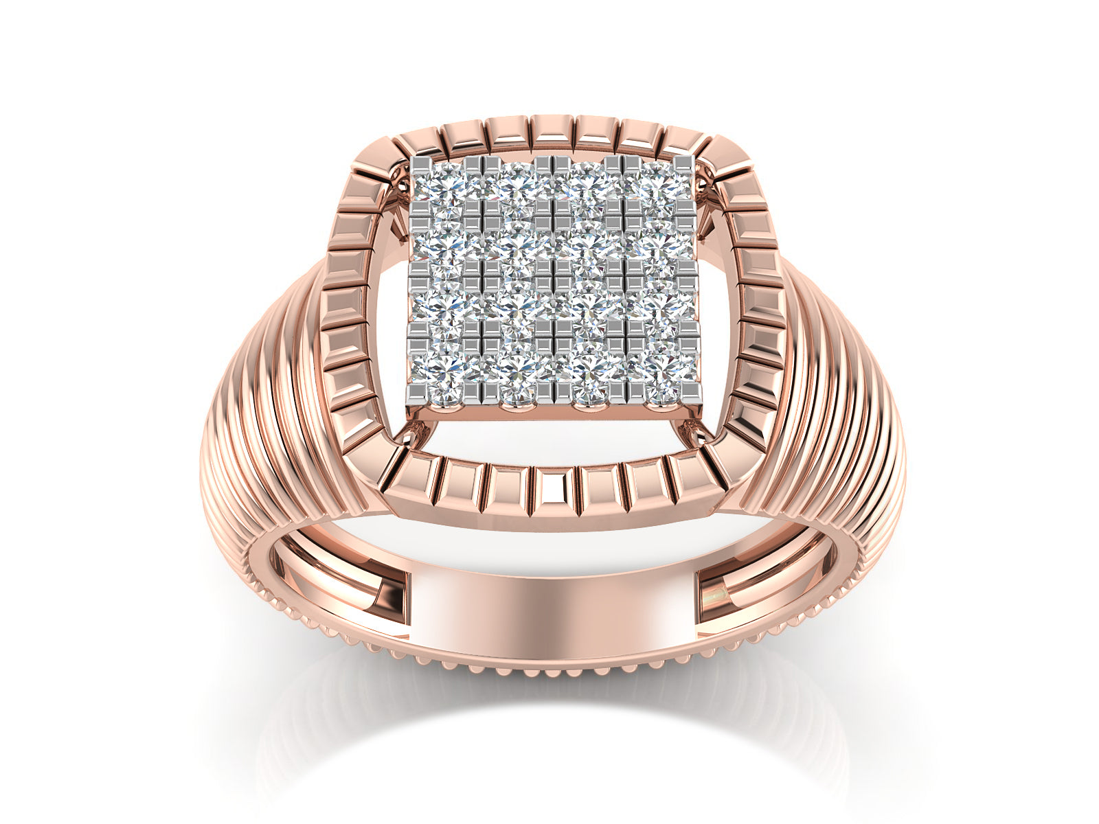Luxury Square Diamond Statement Ring
