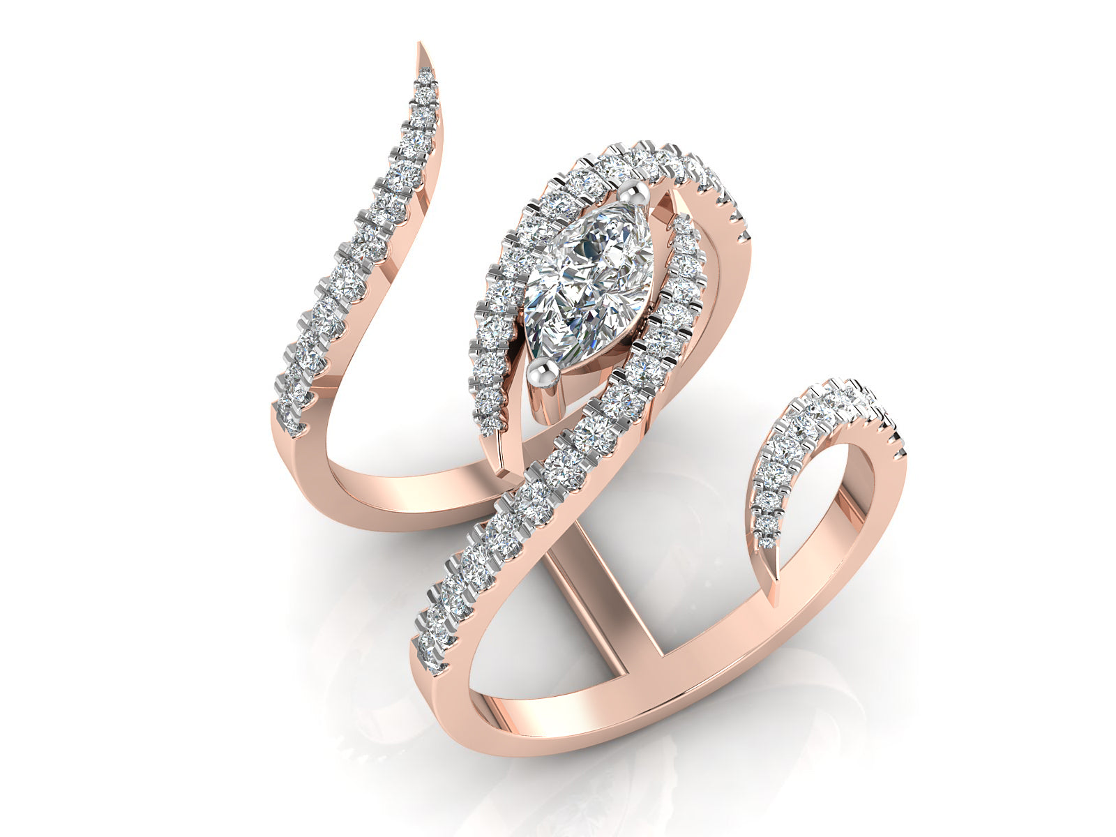 Spiral Marquise Diamond ring