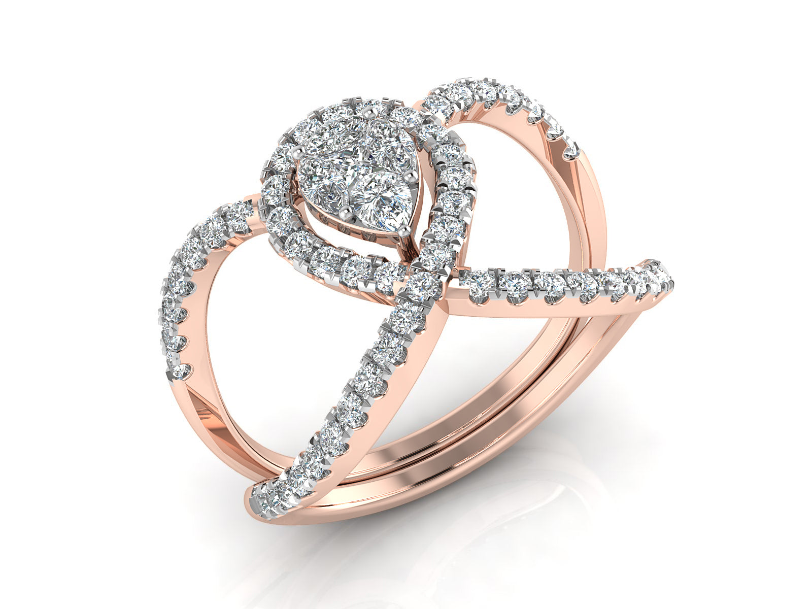 Illusion Pear Lab Grown Diamond Ring