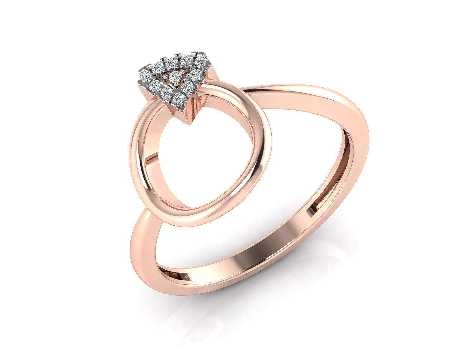 Unique Circle & Triangle Diamond Ring