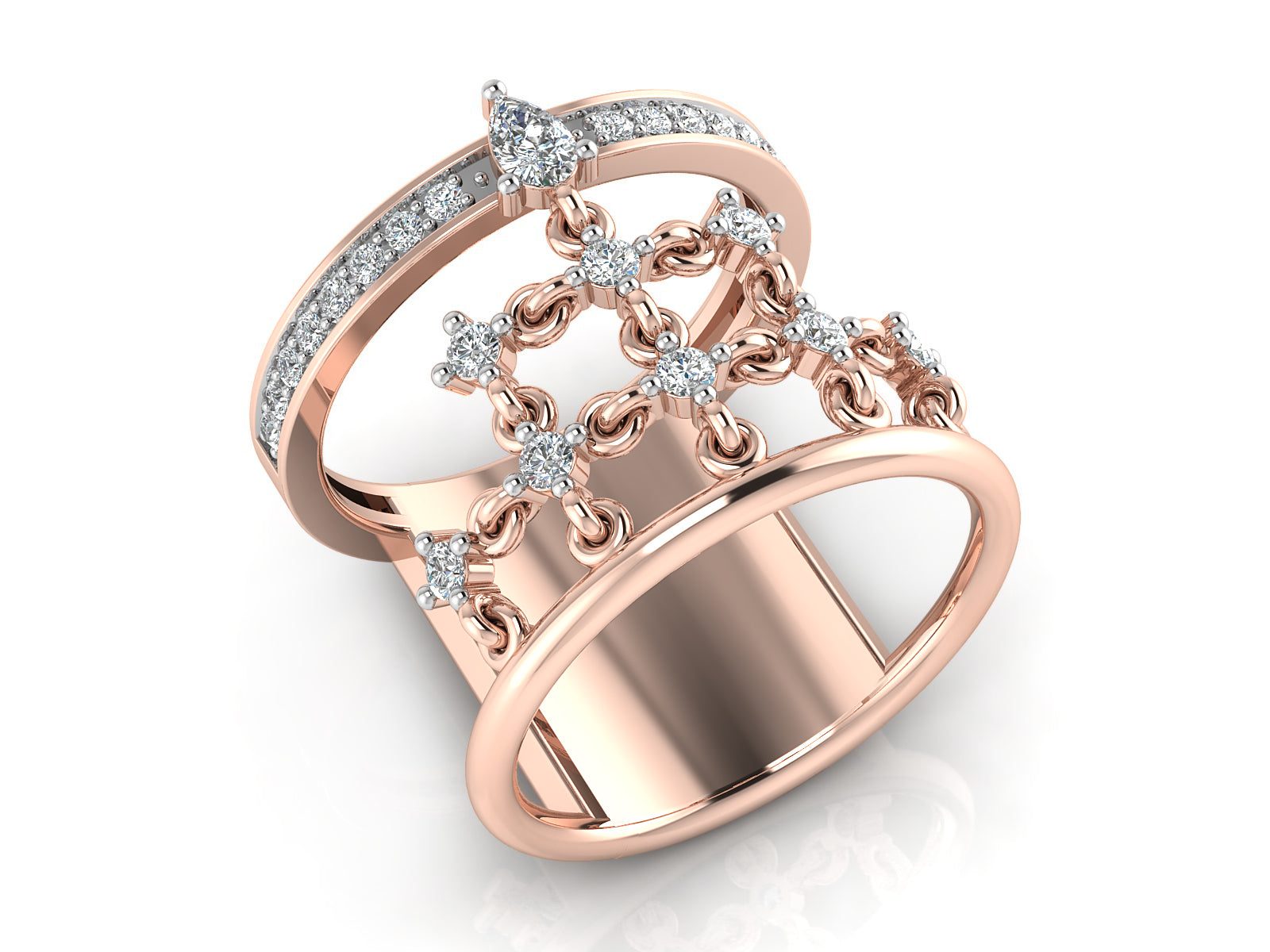 Artistic Diamond Band with Intricate Detailing