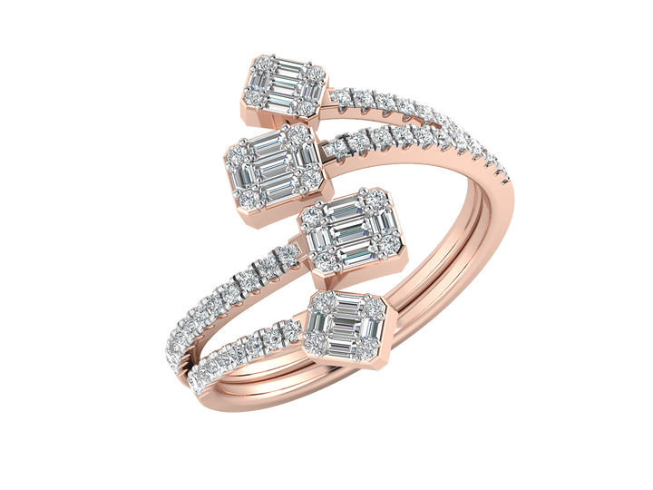 Quad Diamond Cluster Ring