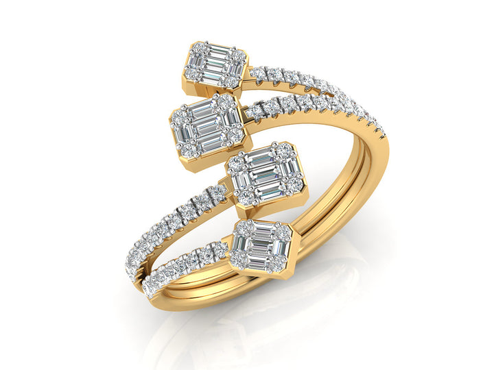 Quad Diamond Cluster Ring