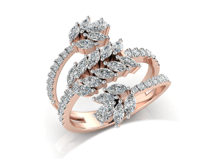 Graceful Leaf Diamond Ring