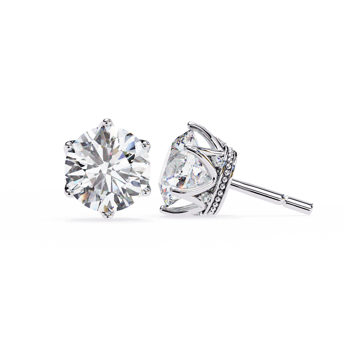 Adorable Daisy Round Diamond Studs