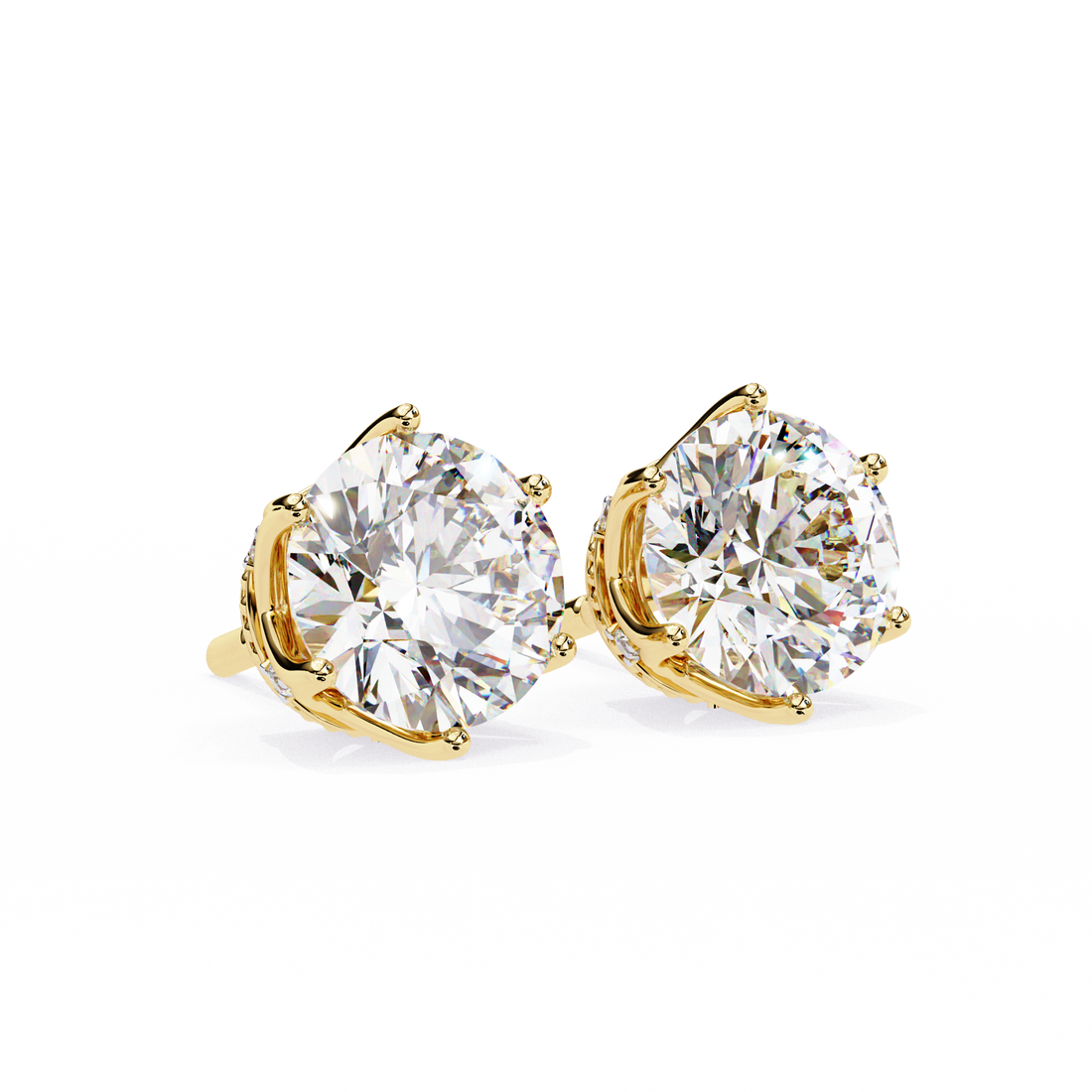 Adorable Daisy Round Diamond Studs