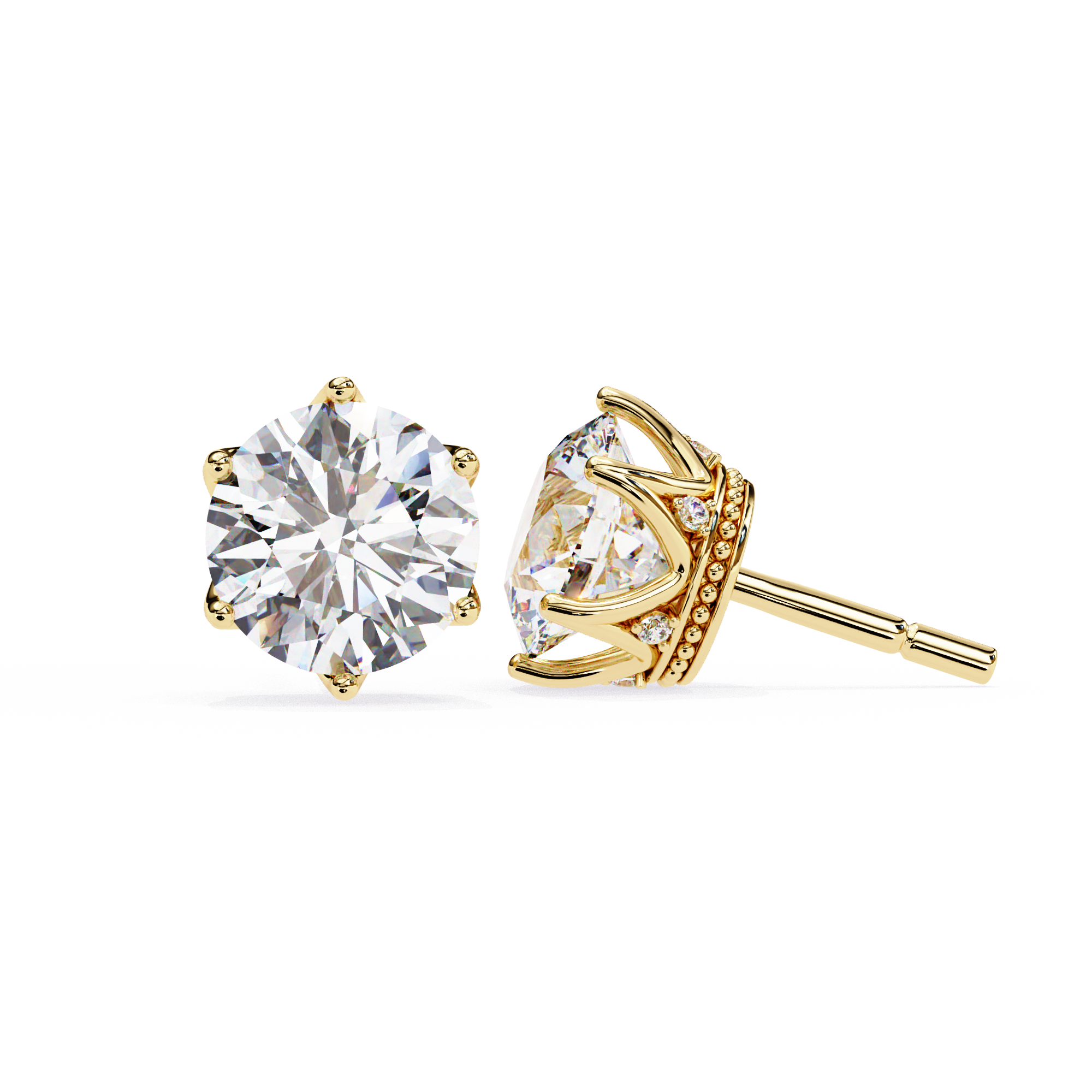 Adorable Daisy Round Diamond Studs