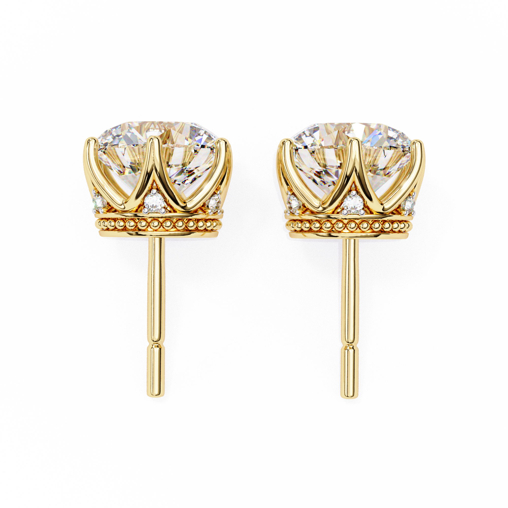 Adorable Daisy Round Diamond Studs
