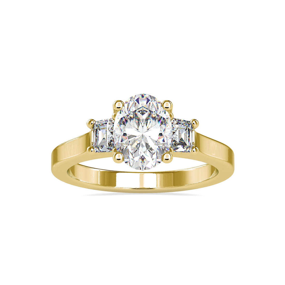 Alluring Three Diamonds Gaze Diamond Ring