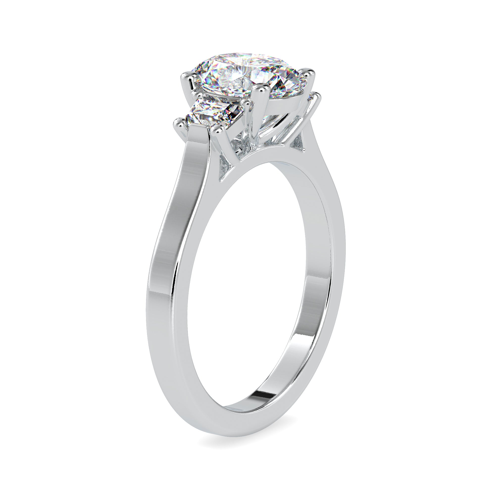 Alluring Three Diamonds Gaze Diamond Ring 5