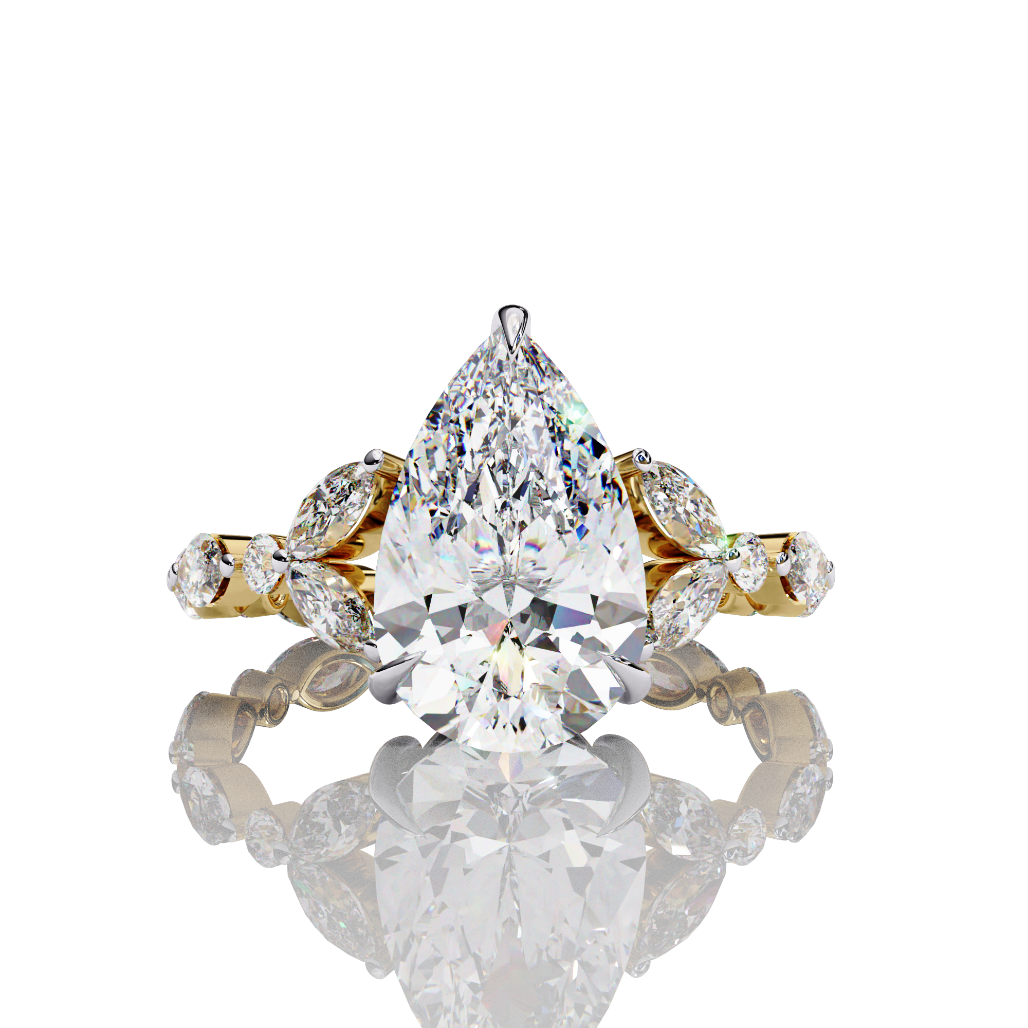 Alluring pear Lab Grown Diamond Ring
