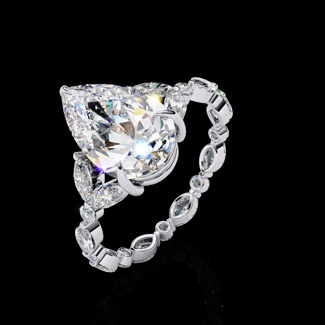 Alluring pear Lab Grown Diamond Ring12