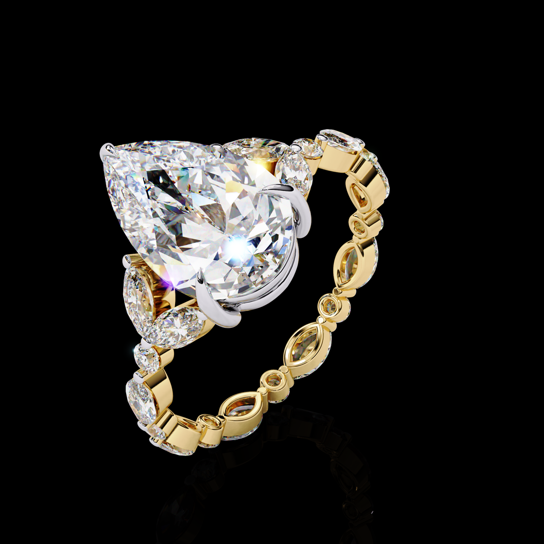 Alluring pear Lab Grown Diamond Ring3